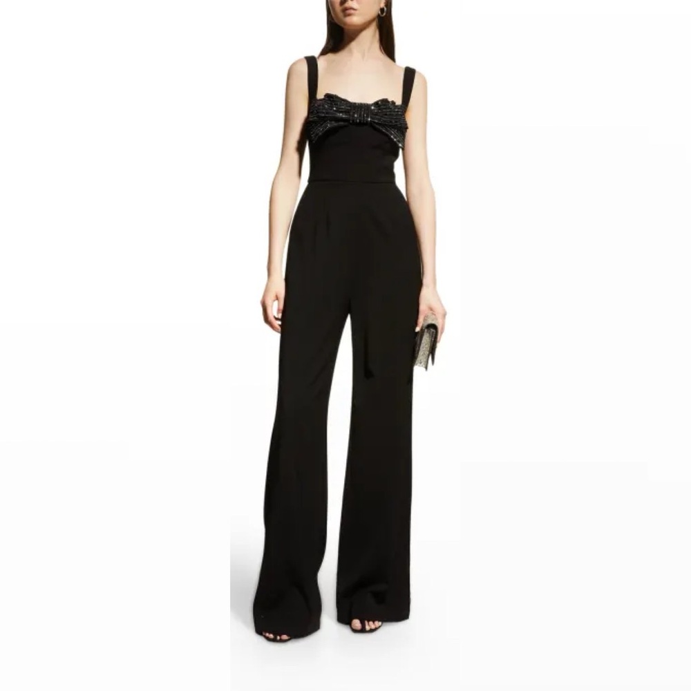 SALONI Rachel embellished silk-trimmed cady jumpsuit 2